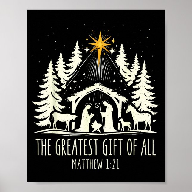 The Greatest Gift For All Christmas Nativity Jesus Poster (Front)