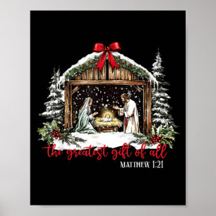 The Greatest Gift Of All Jesus Baby Christian Xmas Poster