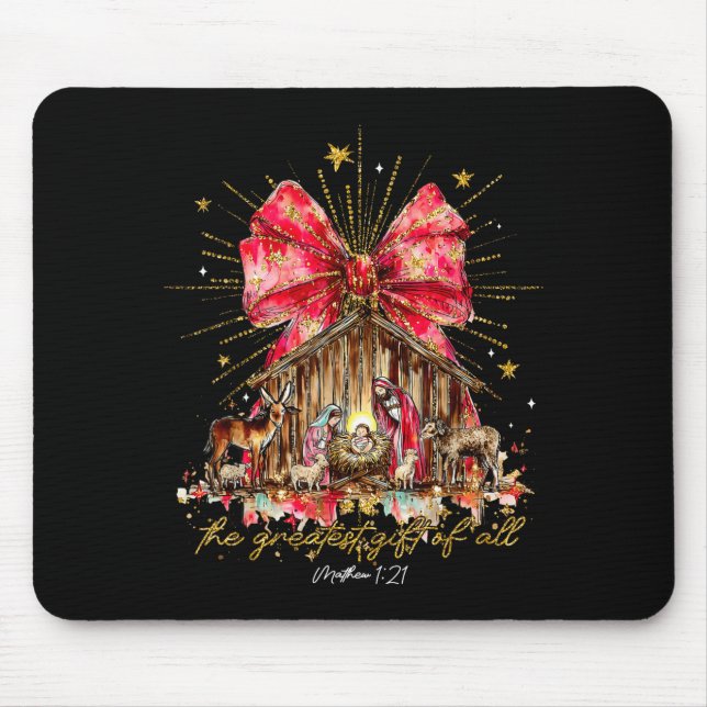 The Greatest Gift Of All Jesus Christian Holiday C Mouse Pad (Front)