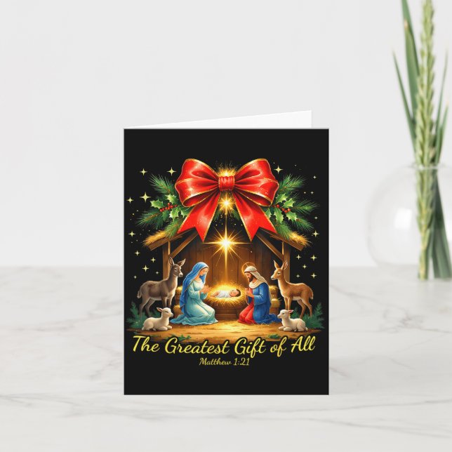 The Greatest Gift Of All Nativity Christian Christ Card (Front)