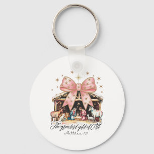 The Greatest Gift Of All Nativity Jesus Christian Key Ring