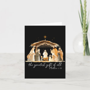 The Greatest Gift Of All Nativity Scene Christian Card