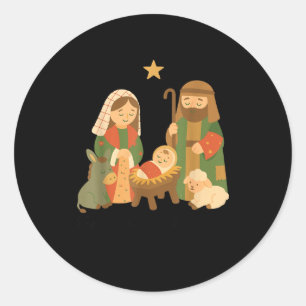 The Greatest Gift Off All Nativity Scene Jesus Mat Classic Round Sticker