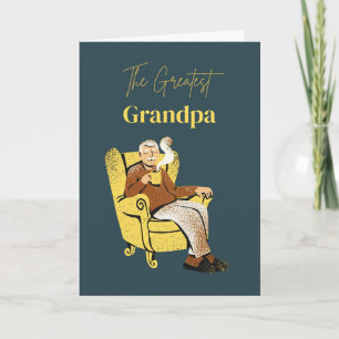 The Greatest Grandpa Cosy Armchair Illustration Card