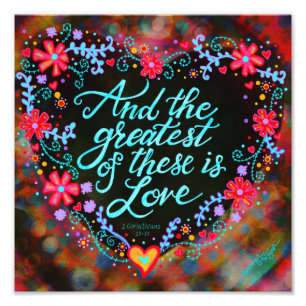 The Greatest is Love Pretty Heart Photo Print
