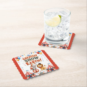 The Greatest Show On Earth Kids Birthday Party Paper Coaster