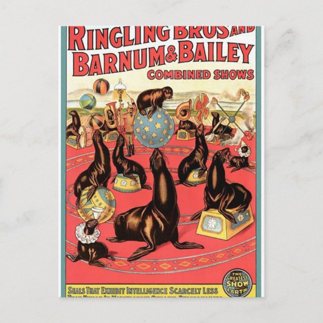 The Greatest Show On Earth Retro Theatre Postcard (Front)