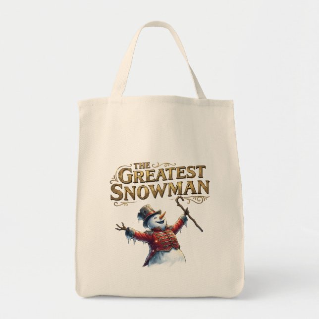 The Greatest Snowman Funny Musical Parody Tote Bag (Front)