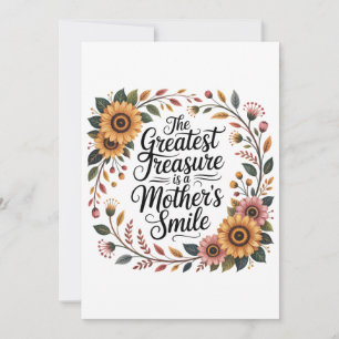 The Greatest Treasure Is A Mother's Smile Thank You Card