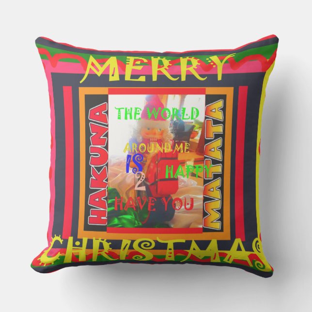 The greatest world's colourful Special Christmas Outdoor Cushion (Front)
