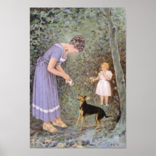 The Greedy Small Dog by Guido Marzulli, Realism Poster