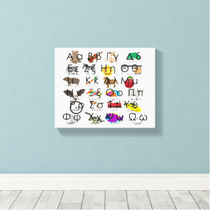 The Greek Alphabet Letters Words & Pictures Canvas Print