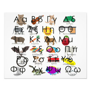 The Greek Alphabet Letters Words & Pictures Photo Print