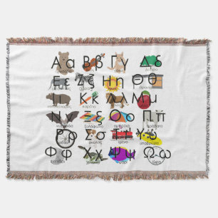 The Greek Alphabet Letters Words & Pictures Throw Blanket