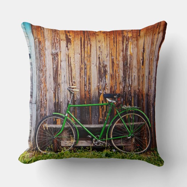 The Green Bicycle 1 Pillow (Front)