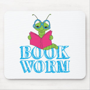The Green Brilliant Cartoon Bookworm Book Worm Mouse Pad