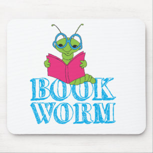 The Green Brilliant Cartoon Bookworm Book Worm Mouse Pad