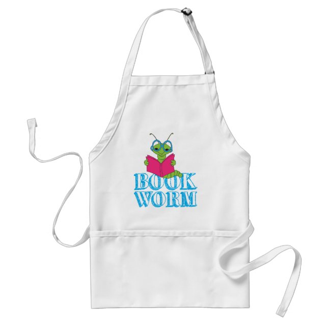 The Green Brilliant Cartoon Bookworm Book Worm Standard Apron (Front)