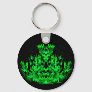 The green Flame Monster in The Starlight Sky Key Ring