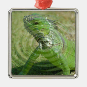 The Green Iguana Metal Tree Decoration