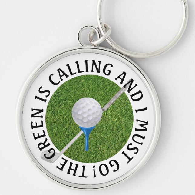 The Green Is Calling Button Keychain (Front)