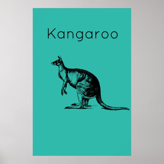 The Green Kangaroo Modern Wall Art (Front)