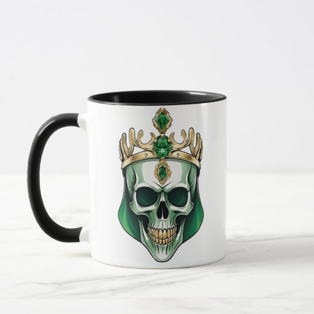 The Green King Skull with a Jewelled Crown Mug (Left)