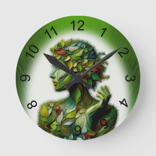 The Green Lady Round Clock