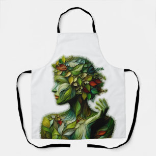 The Green Lady - White Background Apron
