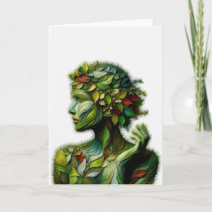 The Green Lady - White Background Card