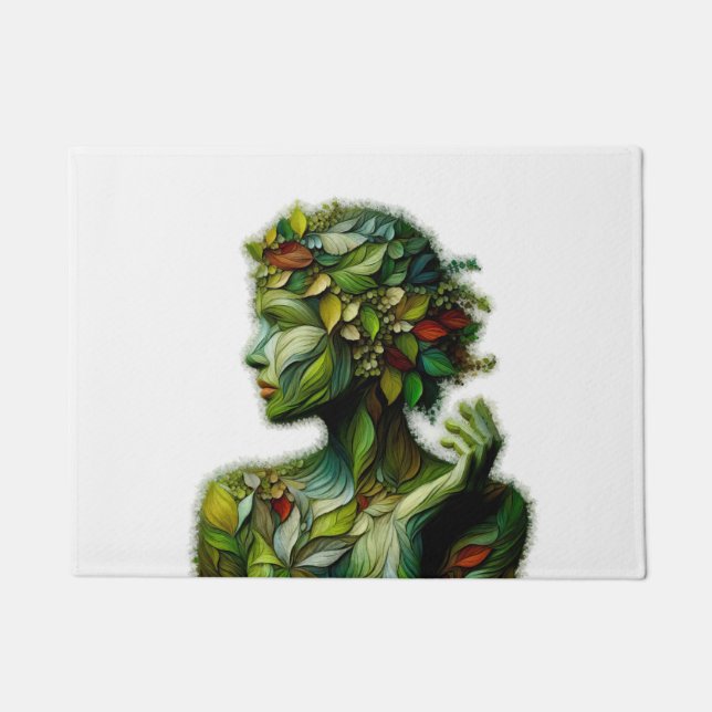 The Green Lady - White Background Doormat (Front)