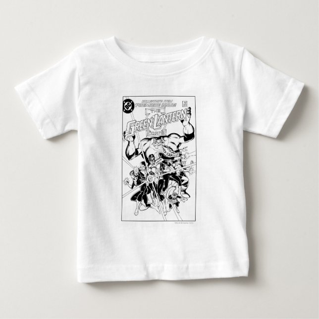 The Green Lantern Corps, Black and White Baby T-Shirt (Front)