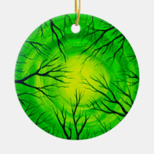The green light of the forest ceramic ornament