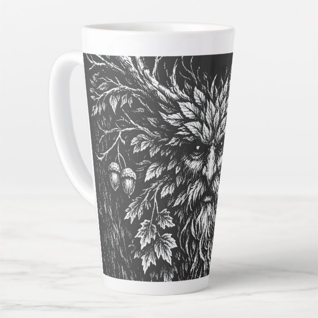 The Green Man by BurnsInHell Latte Mug (Left Angle)