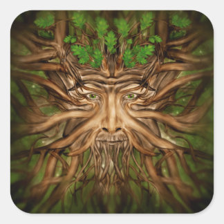 The Green Man - Spring Square Sticker