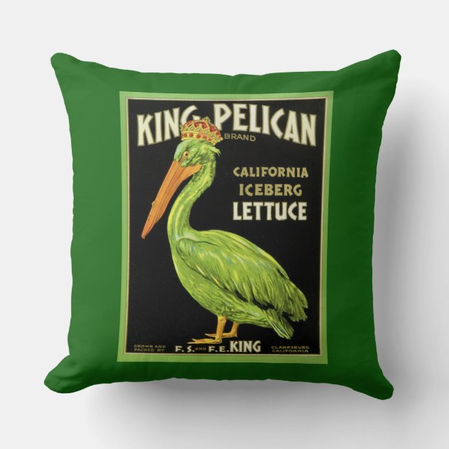 The Green Pelican Cushion (Front)