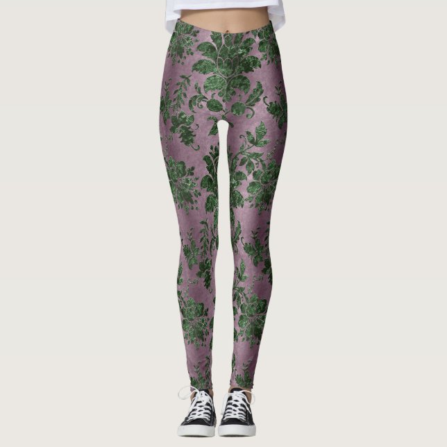 The Green Velvet  Series Design 18 Leggings (Front)