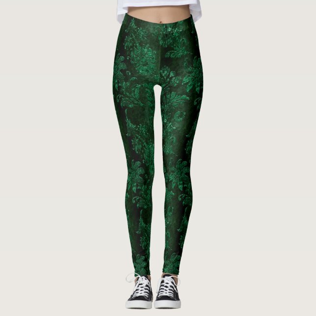 The Green Velvet  Series Design 1  Leggings (Front)