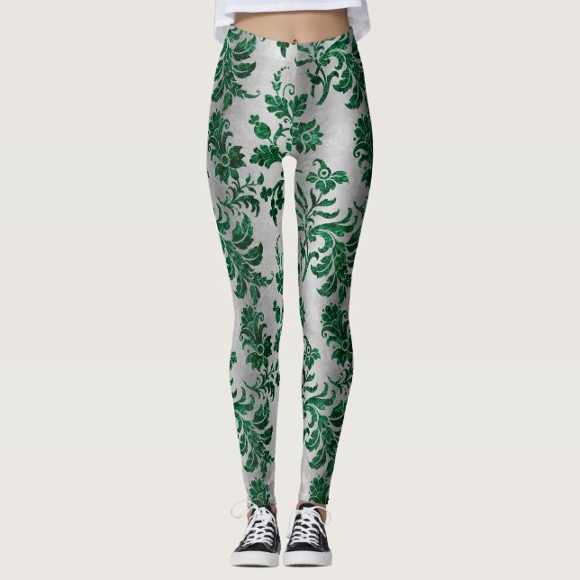 The Green Velvet  Series Design 5  Leggings (Front)