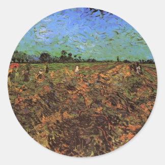 The Green Vineyard by Vincent van Gogh Classic Round Sticker