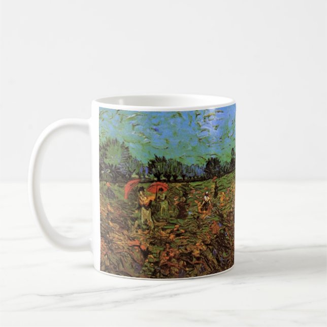 The Green Vineyard by Vincent van Gogh Coffee Mug (Left)