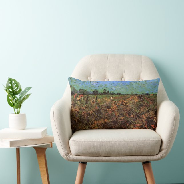 The Green Vineyard by Vincent van Gogh Lumbar Cushion (Chair)
