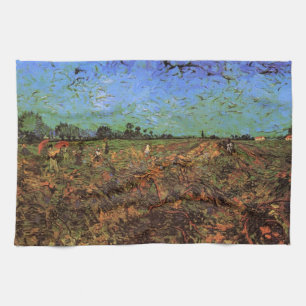 The Green Vineyard by Vincent van Gogh Tea Towel