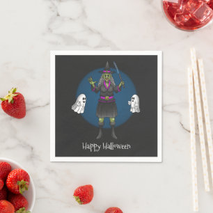 The Green Witch and her ghost friends Napkin