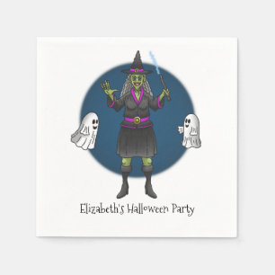 The Green Witch and the Ghosts Napkin