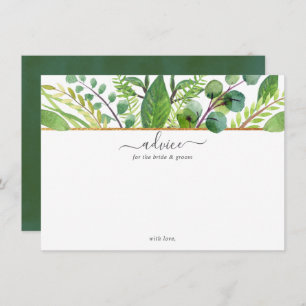 The Greenery & Gold Wedding Collection Advice Card