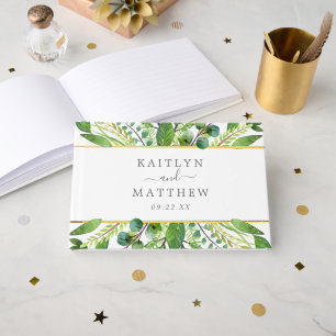 The Greenery & Gold Wedding Collection Guest Book