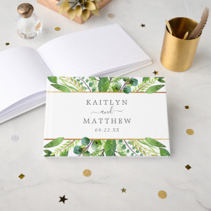 The Greenery & Gold Wedding Collection Guest Book