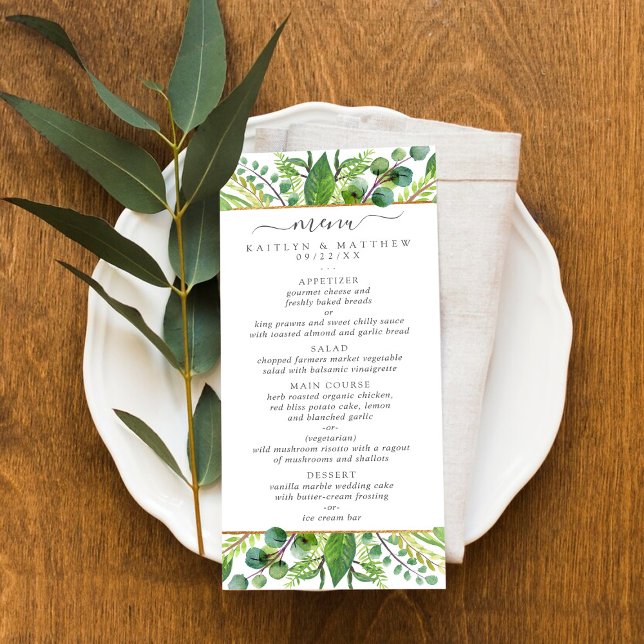 The Greenery & Gold Wedding Collection Menu (Creator Uploaded)