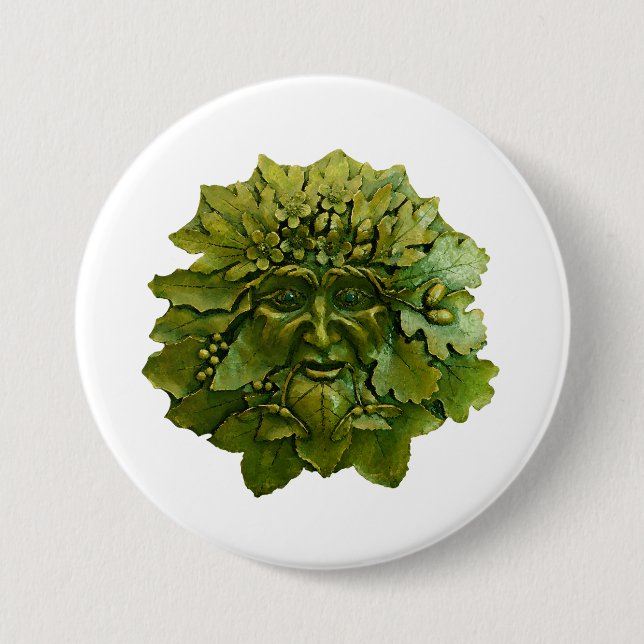 The Greenman 7.5 Cm Round Badge (Front)